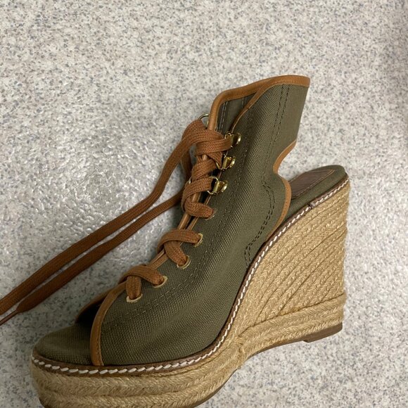 Tory Burch Wedge Lace Up Espadrille - Picture 3 of 4